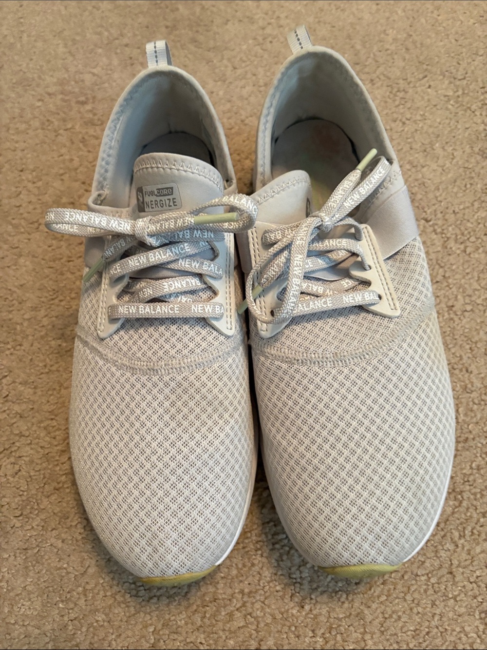 New Balance Women’s Light Beige Mesh Slip-On Sneakers